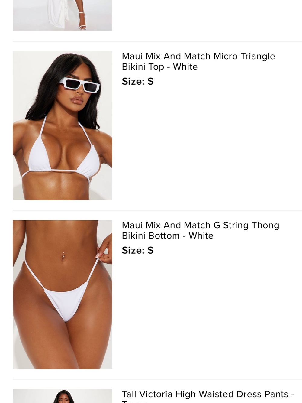Fashion Nova White Minimalist Bikini Set
